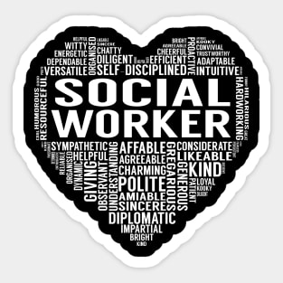 Social Worker Heart Sticker